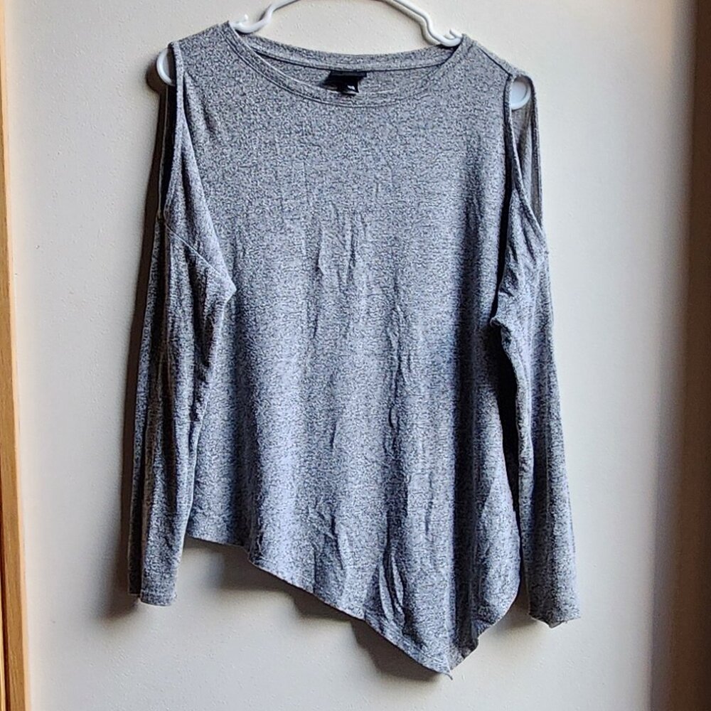 Mossimo Supply Co. Gray Cold Shoulder Sweater Size XS